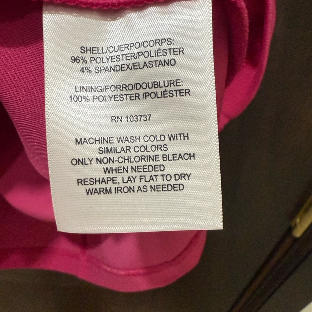 Donna Morgan Fuchsia Long Sleeve Dress - Picture 8 of 9